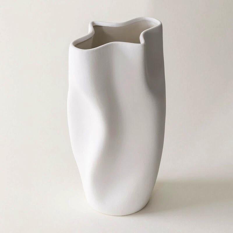 Matte White Sculptural Ceramic Vase